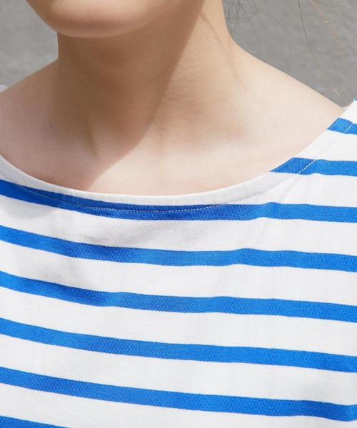 CIAOPANIC TYPY（チャオパニックティピー）の「【ZOZOTOWN限定】バスクボーダーオーバーハーフスリーブTee（Tシャツ/カットソー・レディース・ホワイト/グリーン/ブルー/ホワイト系その他/オレンジ・ONE SIZE）」の13枚目の写真