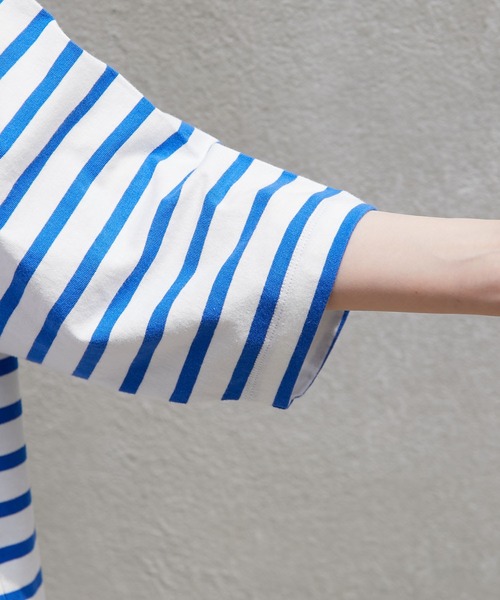 CIAOPANIC TYPY（チャオパニックティピー）の「【ZOZOTOWN限定】バスクボーダーオーバーハーフスリーブTee（Tシャツ/カットソー・レディース・ホワイト/グリーン/ブルー/ホワイト系その他/オレンジ・ONE SIZE）」の17枚目の写真