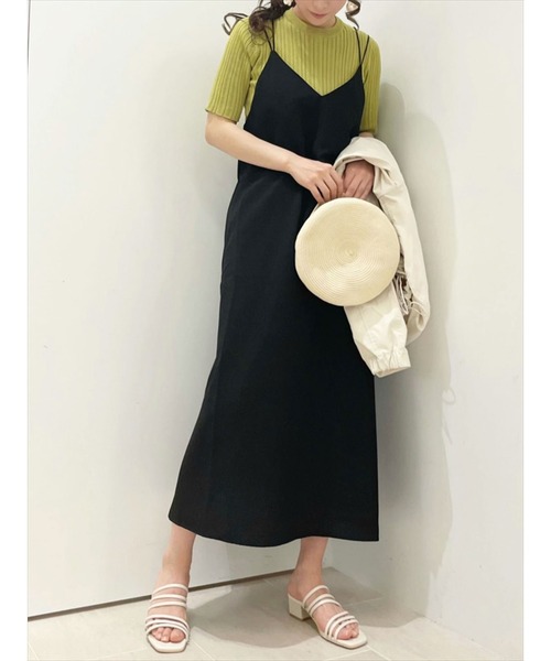 Te chichi TERRASSE（テチチテラス）の「麻調キャミワンピース（ワンピース・レディース・ブラック/オフホワイト/グレー・ﾌﾘ-）」の3枚目の写真