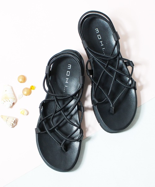 MOHI（モヒ）の「MOHI / 2492-2 / ゴムヒモスニーカーサンダル（サンダル・レディース・ダークグリーン/ブラック/アイボリー・36/39/37/40/38）」の3枚目の写真