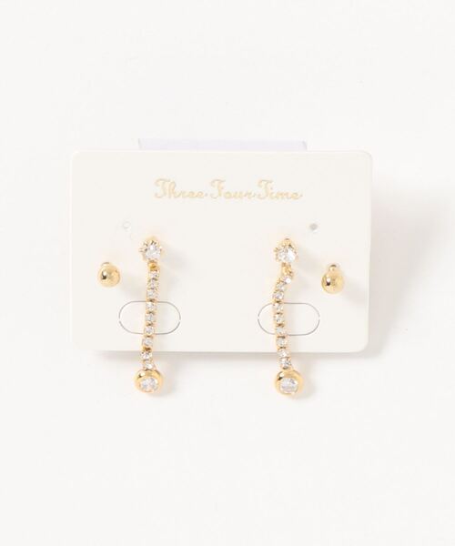 セール レンヅメキラリセットピアス ピアス 両耳用 Three Four Time スリーフォータイム のファッション通販 Zozotown