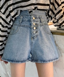 DAY CLOSET | レディース ハイウエストスタイルアップデニムショートパンツ(デニムパンツ)