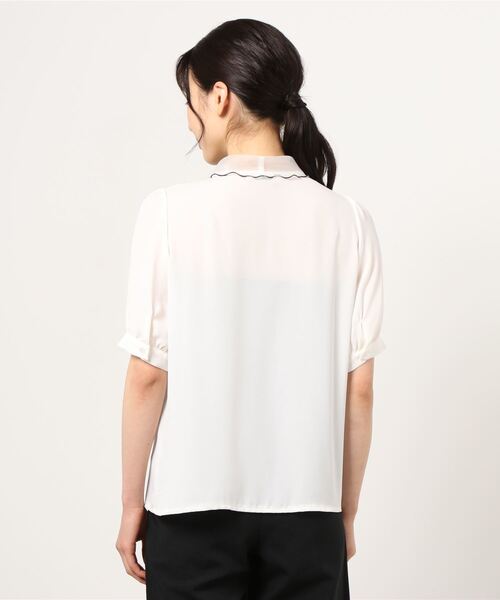 Rmine（アールマイン）の「配色リボンシアーブラウス（シャツ/ブラウス・レディース・アイボリー/ピンク・FREE）」の8枚目の写真