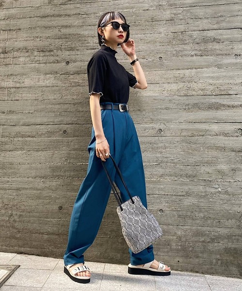 PAGEBOY(ページボーイ)の「ヨウリュウメローハイネックプルオーバー(Tシャツ/カットソー・レディース・オフホワイト/ブラック/グレイッシュベージュ・FREE)」の8枚目の写真