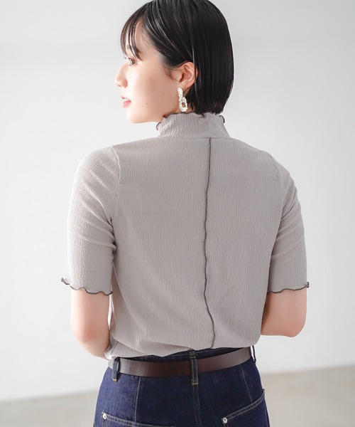 PAGEBOY(ページボーイ)の「ヨウリュウメローハイネックプルオーバー(Tシャツ/カットソー・レディース・オフホワイト/ブラック/グレイッシュベージュ・FREE)」の9枚目の写真