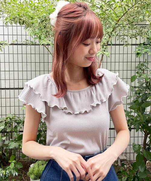 MAJESTIC LEGON（マジェスティックレゴン）の「パイピングレディトップス（Tシャツ/カットソー・レディース・ライトグレー/ブラック/アイボリー・SMALL/MEDIUM）」の17枚目の写真