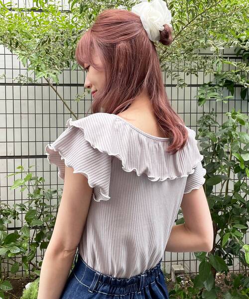 MAJESTIC LEGON（マジェスティックレゴン）の「パイピングレディトップス（Tシャツ/カットソー・レディース・ライトグレー/ブラック/アイボリー・SMALL/MEDIUM）」の20枚目の写真