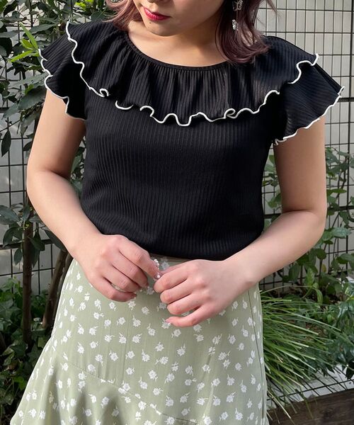 MAJESTIC LEGON（マジェスティックレゴン）の「パイピングレディトップス（Tシャツ/カットソー・レディース・ライトグレー/ブラック/アイボリー・SMALL/MEDIUM）」の10枚目の写真