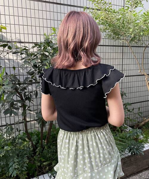 MAJESTIC LEGON（マジェスティックレゴン）の「パイピングレディトップス（Tシャツ/カットソー・レディース・ライトグレー/ブラック/アイボリー・SMALL/MEDIUM）」の18枚目の写真