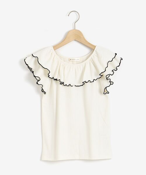 MAJESTIC LEGON（マジェスティックレゴン）の「パイピングレディトップス（Tシャツ/カットソー・レディース・ライトグレー/ブラック/アイボリー・SMALL/MEDIUM）」の6枚目の写真