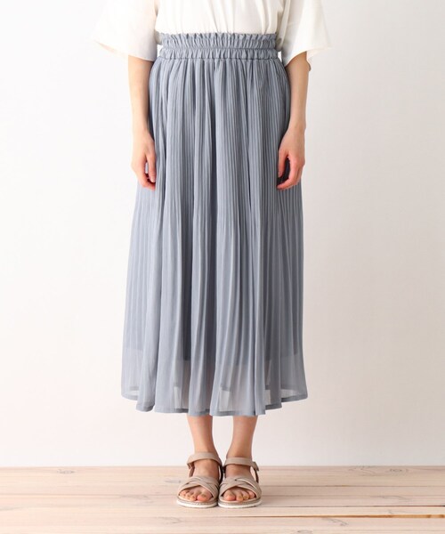 SHOO・LA・RUE（シューラルー）の「◆シフォン楊柳プリーツスカート（スカート・レディース・ライトブルー/ブラック/ダークブラウン/ホワイト系/ピンク系・00）」の12枚目の写真