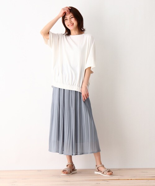 SHOO・LA・RUE（シューラルー）の「◆シフォン楊柳プリーツスカート（スカート・レディース・ライトブルー/ブラック/ダークブラウン/ホワイト系/ピンク系・00）」の6枚目の写真