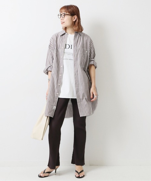 Spick & Span（スピックアンドスパン）の「ボイルストライプロングルーズシャツ◆（シャツ/ブラウス・レディース・ブラウン/ラベンダー/ブルー系その他・FREE）」の4枚目の写真