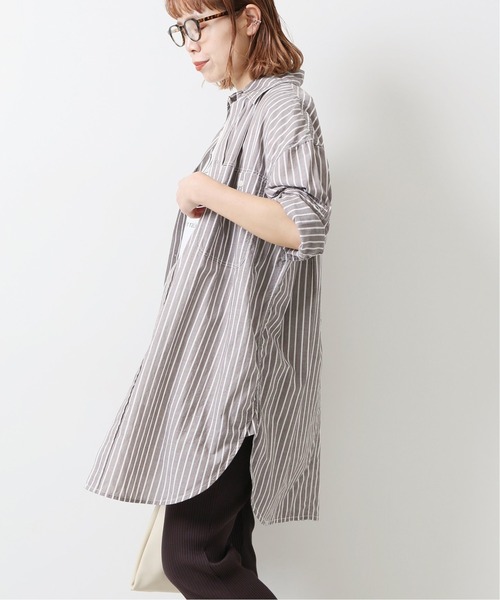 Spick & Span（スピックアンドスパン）の「ボイルストライプロングルーズシャツ◆（シャツ/ブラウス・レディース・ブラウン/ラベンダー/ブルー系その他・FREE）」の21枚目の写真