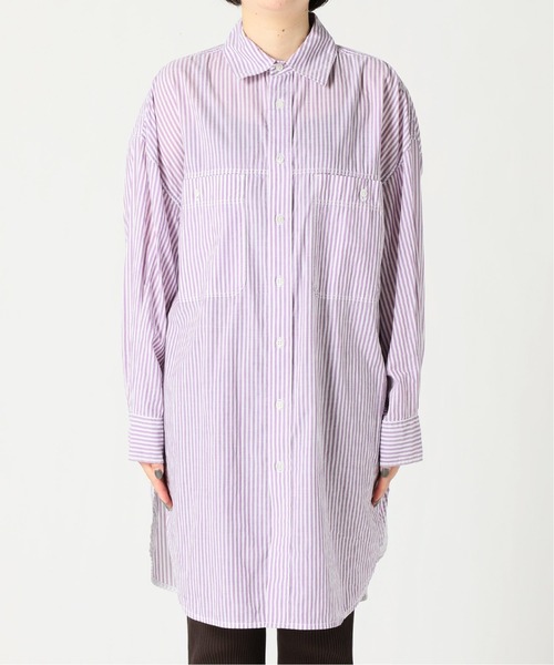 Spick & Span（スピックアンドスパン）の「ボイルストライプロングルーズシャツ◆（シャツ/ブラウス・レディース・ブラウン/ラベンダー/ブルー系その他・FREE）」の19枚目の写真