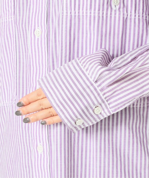 Spick & Span（スピックアンドスパン）の「ボイルストライプロングルーズシャツ◆（シャツ/ブラウス・レディース・ブラウン/ラベンダー/ブルー系その他・FREE）」の14枚目の写真