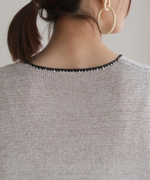 vingtrois（バントロア）の「【Vingtrois】リネンブレンドテープヤーン配色フリンジチュニックカフタンワンピース（ワンピース・レディース・ライトグレー/ベージュ・M）」の16枚目の写真