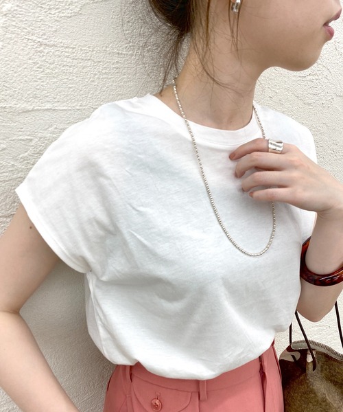 SHENERY（シーナリー）の「オーガニックコットンノースリーブ（タンクトップ・レディース・チャコールグレー/ブラック/オフホワイト/イエロー・FREE）」の7枚目の写真