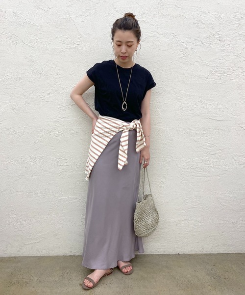 SHENERY（シーナリー）の「オーガニックコットンノースリーブ（タンクトップ・レディース・チャコールグレー/ブラック/オフホワイト/イエロー・FREE）」の18枚目の写真