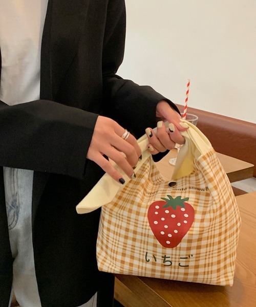 aimoha（アイモハ）の「かわいいウサギ耳弁当バッグ（エコバッグ/サブバッグ・レディース・ホワイト/ブラック/ピンク/イエロー/ブルー・FREE）」の4枚目の写真