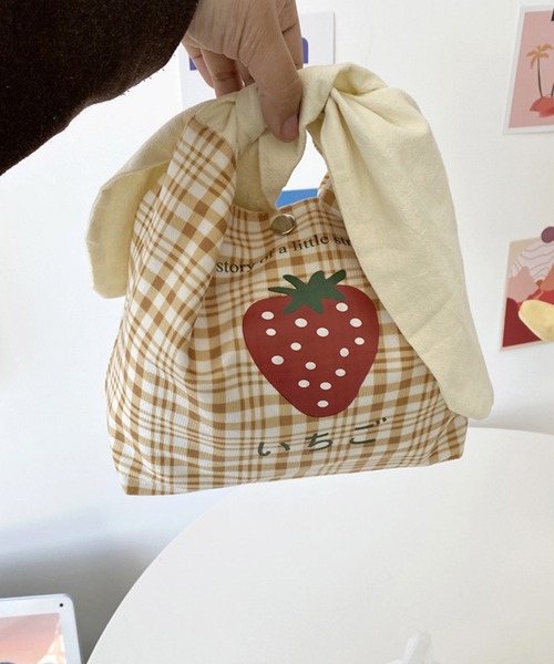 aimoha（アイモハ）の「かわいいウサギ耳弁当バッグ（エコバッグ/サブバッグ・レディース・ホワイト/ブラック/ピンク/イエロー/ブルー・FREE）」の13枚目の写真