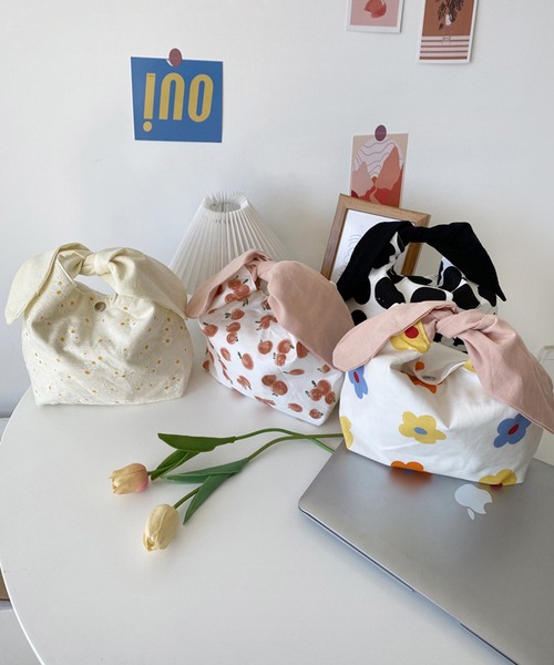 aimoha（アイモハ）の「かわいいウサギ耳弁当バッグ（エコバッグ/サブバッグ・レディース・ホワイト/ブラック/ピンク/イエロー/ブルー・FREE）」の21枚目の写真