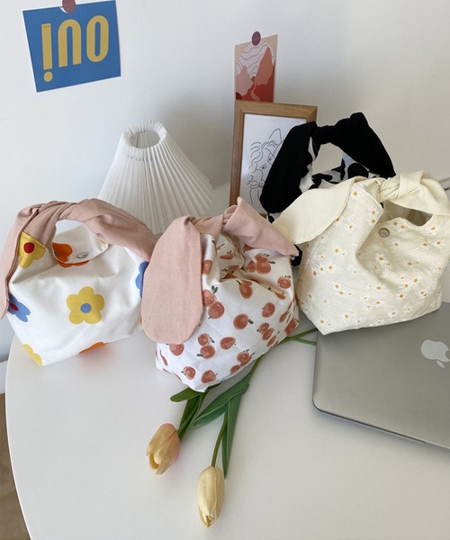 aimoha（アイモハ）の「かわいいウサギ耳弁当バッグ（エコバッグ/サブバッグ・レディース・ホワイト/ブラック/ピンク/イエロー/ブルー・FREE）」の22枚目の写真