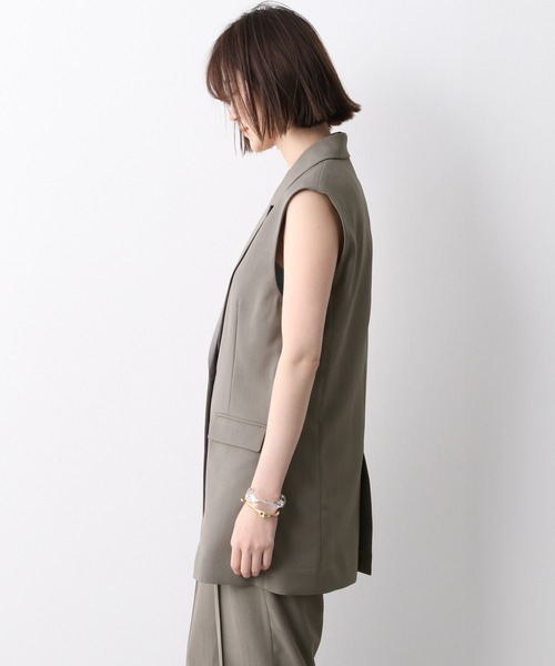 A part by（アパートバイ）の「Poテーラードベスト　952605（ベスト・レディース・カーキ/アイボリー/グレー系その他4・FREE）」の15枚目の写真