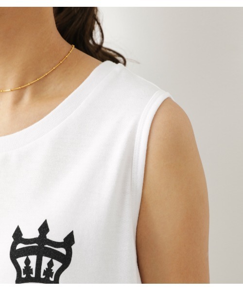 RODEO CROWNS WIDE BOWL（ロデオクラウンズワイドボウル）の「ビッグロゴタンクワンピース（ワンピース・レディース・ホワイト/ブラック/ベージュ・FREE）」の10枚目の写真