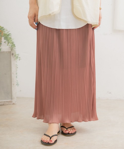 ITEMS URBANRESEARCH（アイテムズ アーバンリサーチ）の「プリーツタイトスカート（スカート・レディース・ピンクベージュ/ブラック/ベージュ・FREE）」の4枚目の写真