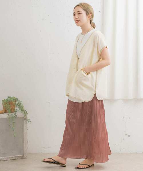 ITEMS URBANRESEARCH（アイテムズ アーバンリサーチ）の「プリーツタイトスカート（スカート・レディース・ピンクベージュ/ブラック/ベージュ・FREE）」の8枚目の写真