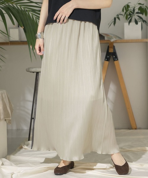 ITEMS URBANRESEARCH（アイテムズ アーバンリサーチ）の「プリーツタイトスカート（スカート・レディース・ピンクベージュ/ブラック/ベージュ・FREE）」の11枚目の写真