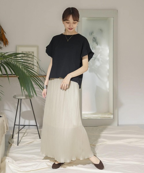 ITEMS URBANRESEARCH（アイテムズ アーバンリサーチ）の「プリーツタイトスカート（スカート・レディース・ピンクベージュ/ブラック/ベージュ・FREE）」の15枚目の写真