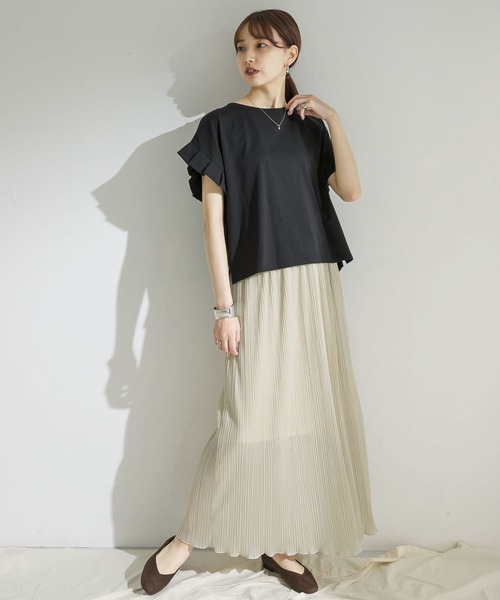 ITEMS URBANRESEARCH（アイテムズ アーバンリサーチ）の「プリーツタイトスカート（スカート・レディース・ピンクベージュ/ブラック/ベージュ・FREE）」の17枚目の写真