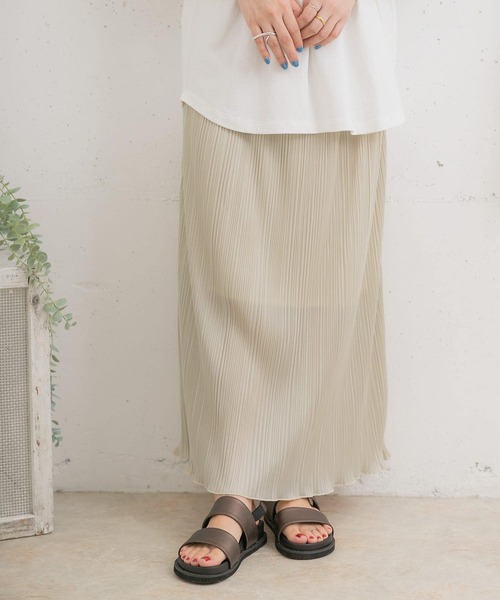 ITEMS URBANRESEARCH（アイテムズ アーバンリサーチ）の「プリーツタイトスカート（スカート・レディース・ピンクベージュ/ブラック/ベージュ・FREE）」の19枚目の写真