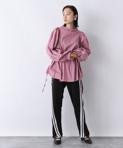 JEANASIS（ジーナシス）の「ソデボリュームコードブラウス/958378（シャツ/ブラウス・レディース・ホワイト/ブラック/ピンク・FREE）」の4枚目の写真