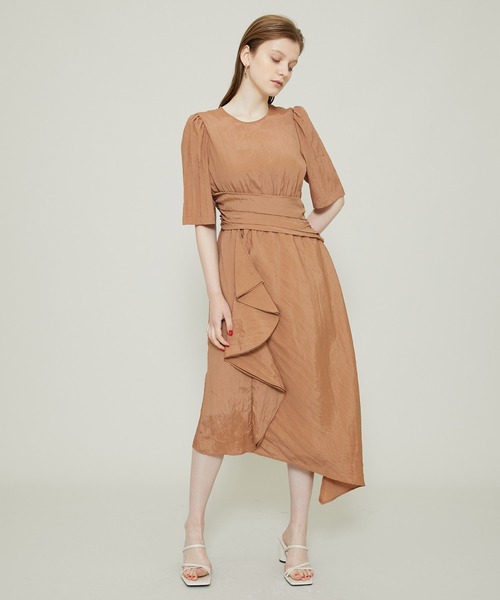 muller of yoshiokubo（ミュラーオブヨシオクボ）の「【muller of yoshiokubo(ミュラーオブヨシオクボ)】 別注アシンメトリードレス（ワンピース・レディース・ブラウン・38/36）」の7枚目の写真
