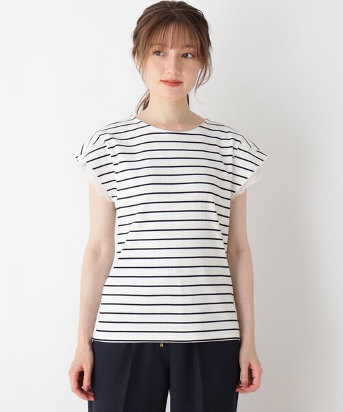 DRESKIP（ドレスキップ）の「◆重ねレ－ス袖Tシャツ（Tシャツ/カットソー・レディース・ブラック/ライトパープル/ベージュ系その他6/ブラック系2・02/03/04）」の11枚目の写真