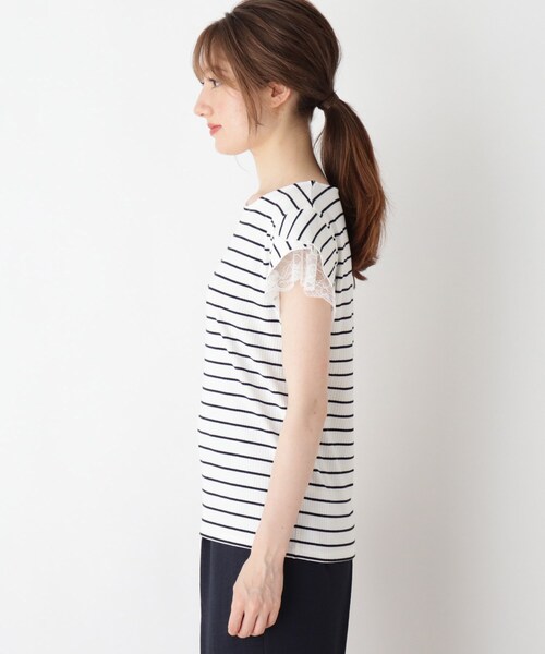 DRESKIP（ドレスキップ）の「◆重ねレ－ス袖Tシャツ（Tシャツ/カットソー・レディース・ブラック/ライトパープル/ベージュ系その他6/ブラック系2・02/03/04）」の12枚目の写真