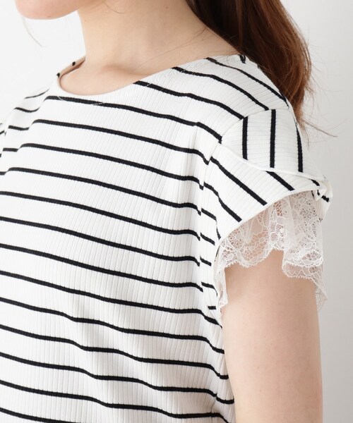 DRESKIP（ドレスキップ）の「◆重ねレ－ス袖Tシャツ（Tシャツ/カットソー・レディース・ブラック/ライトパープル/ベージュ系その他6/ブラック系2・02/03/04）」の10枚目の写真