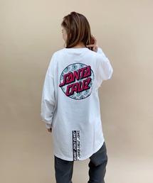 【ムラサキスポーツ別注】SANTACRUZ/サンタクルーズ  ビッグシルエット  ラインテープ柄バックプリントロンT   502213432
