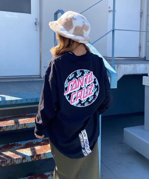 セール ムラサキスポーツ別注 Santacruz サンタクルーズ ビッグシルエット ラインテープ柄バックプリントロンt Tシャツ カットソー Santa Cruz サンタクルーズ のファッション通販 Zozotown