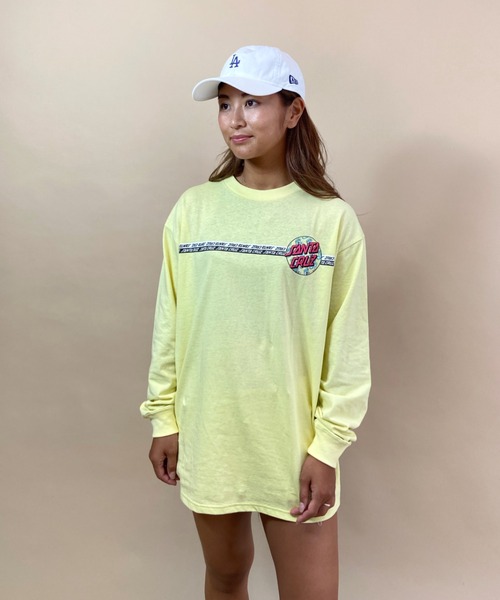 SANTA CRUZ(サンタクルーズ)の「【ムラサキスポーツ別注】SANTACRUZ/サンタクルーズ ビッグシルエット ラインテープ柄バックプリントロンT 502213432(Tシャツ/カットソー・レディース・ホワイト/ブラック/イエロー/ブラック系その他・M/L)」の6枚目の写真