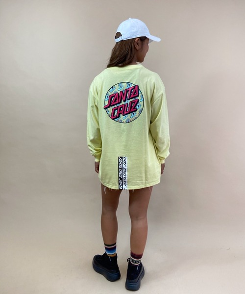 SANTA CRUZ(サンタクルーズ)の「【ムラサキスポーツ別注】SANTACRUZ/サンタクルーズ ビッグシルエット ラインテープ柄バックプリントロンT 502213432(Tシャツ/カットソー・レディース・ホワイト/ブラック/イエロー/ブラック系その他・M/L)」の21枚目の写真