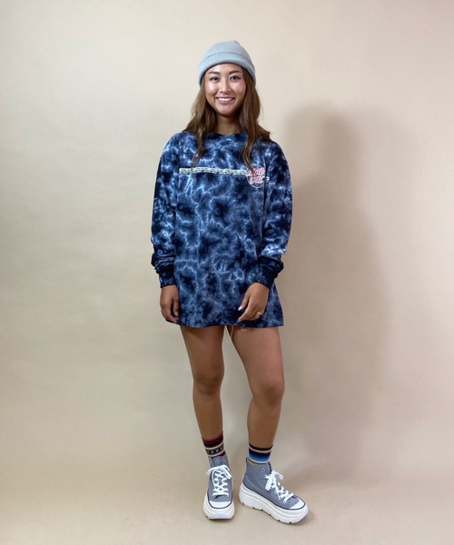 SANTA CRUZ(サンタクルーズ)の「【ムラサキスポーツ別注】SANTACRUZ/サンタクルーズ ビッグシルエット ラインテープ柄バックプリントロンT 502213432(Tシャツ/カットソー・レディース・ホワイト/ブラック/イエロー/ブラック系その他・M/L)」の8枚目の写真