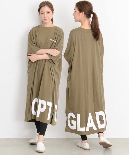 SILVER BULLET(シルバーバレット)の「『BANANA TRIP/バナナトリップ』ACCEPT ポケット付きTシャツワンピース【b】(ワンピース・レディース・カーキ/ホワイト/ブラック・M/L)」の3枚目の写真