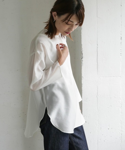 audrey and john wad（オードリーアンドジョンワッド）の「Audrey and John Wad　Long Pullover Blouse（シャツ/ブラウス・レディース・ホワイト/ブラック・FREE）」の8枚目の写真