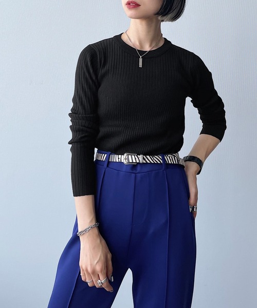 PAGEBOY（ページボーイ）の「ビスチェライクレイヤードプルオーバー（ニット/セーター・レディース・オフホワイト/ブラック/ブラウン系その他・FREE）」の2枚目の写真