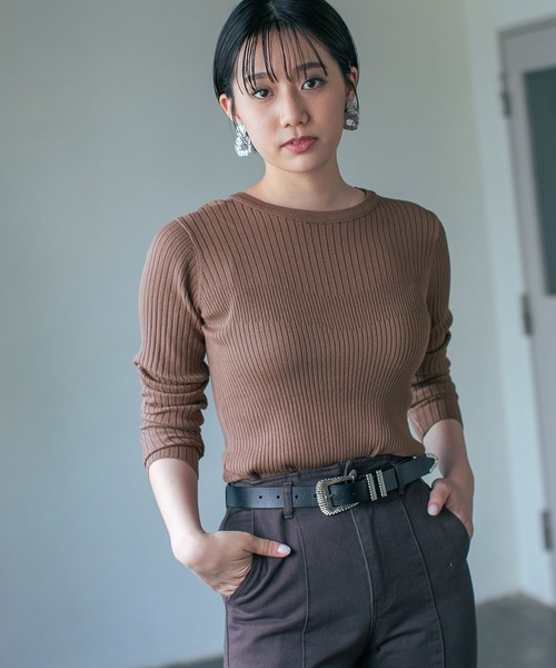 PAGEBOY（ページボーイ）の「ビスチェライクレイヤードプルオーバー（ニット/セーター・レディース・オフホワイト/ブラック/ブラウン系その他・FREE）」の14枚目の写真