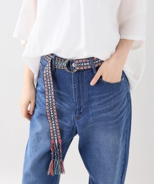 Simplicite（サンプリシテ）の「《追加》チロリアンリングベルト（ベルト・レディース・ネイビー/アイボリー/ブルー系その他/バーガンディー・FREE）」の9枚目の写真